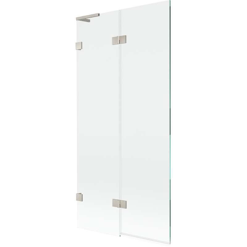 Mexen Lunar L dvojno krilo kopalniška pregrada levo 90 x 150 cm, prozorna, brušen nikelj - 897L-090-100-97-00-L