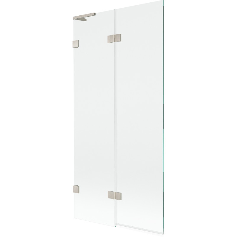 Mexen Lunar L paravan za kadu s dva krila lijevi 90 x 150 cm, proziran, brušeni nikal - 897L-090-100-97-00-L