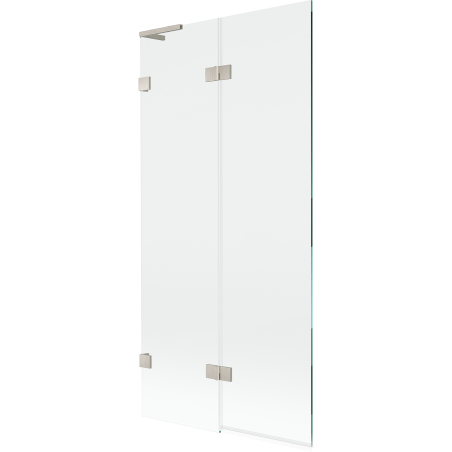 Mexen Lunar L paravan za kadu s dva krila lijevi 90 x 150 cm, proziran, brušeni nikal - 897L-090-100-97-00-L