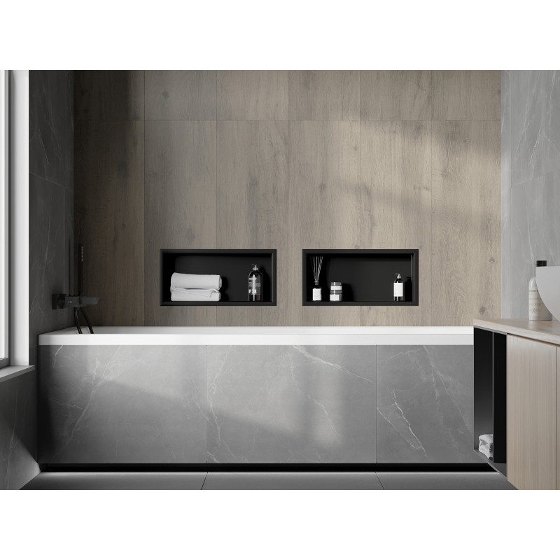 Mexen X-Wall-R nicheplank met flens 45 x 20 cm, zwart - 1970452010