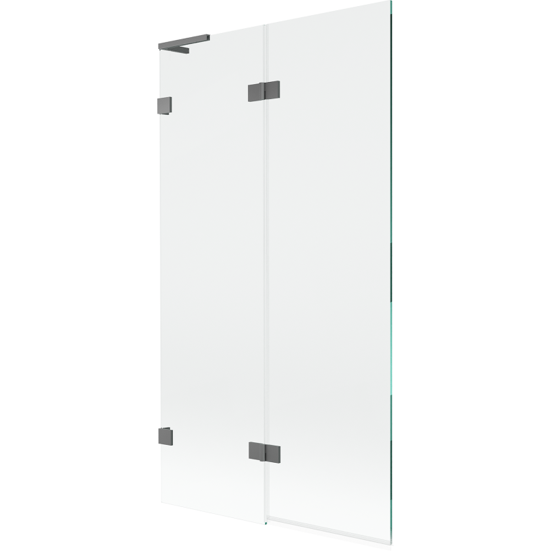 Mexen Lunar L Duschwand 2-flügelig links 100 x 150 cm, transparent, Gun Metal - 897L-100-100-95-00-L
