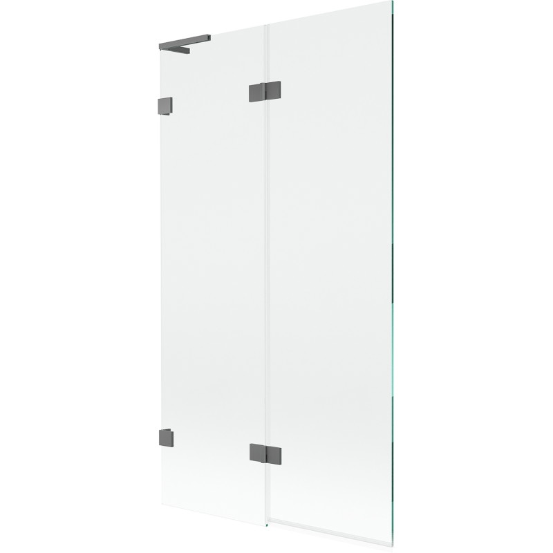 Mexen Lunar L vannitoa dušisein, 2 tiib, vasak 100 x 150 cm, läbipaistev, gun metal - 897L-100-100-95-00-L