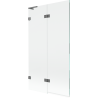 Mexen Lunar L badwand paneel 2-delig links 100 x 150 cm, transparant, geweer metaalkleur - 897L-100-100-95-00-L
