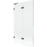 Mexen Lunar L parawan nawannowy 2-skrzydłowy lewy 100 x 150 cm, transparent, gun metal - 897L-100-100-95-00-L