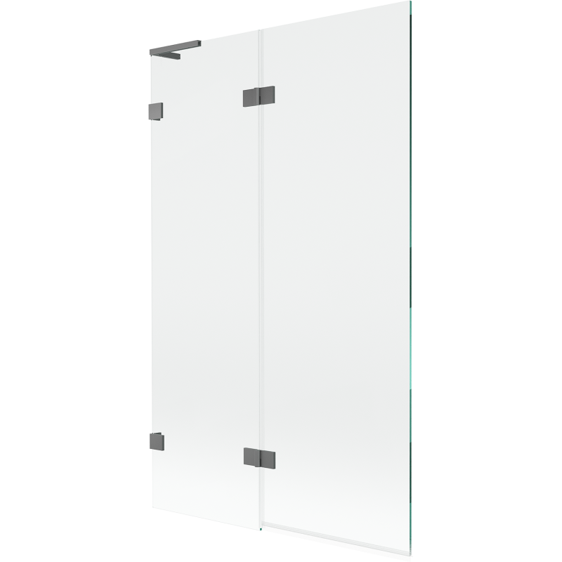 Mexen Lunar L mampara de baño de 2 hojas izquierda 110 x 150 cm, transparente, metal de arma - 897L-110-100-95-00-L