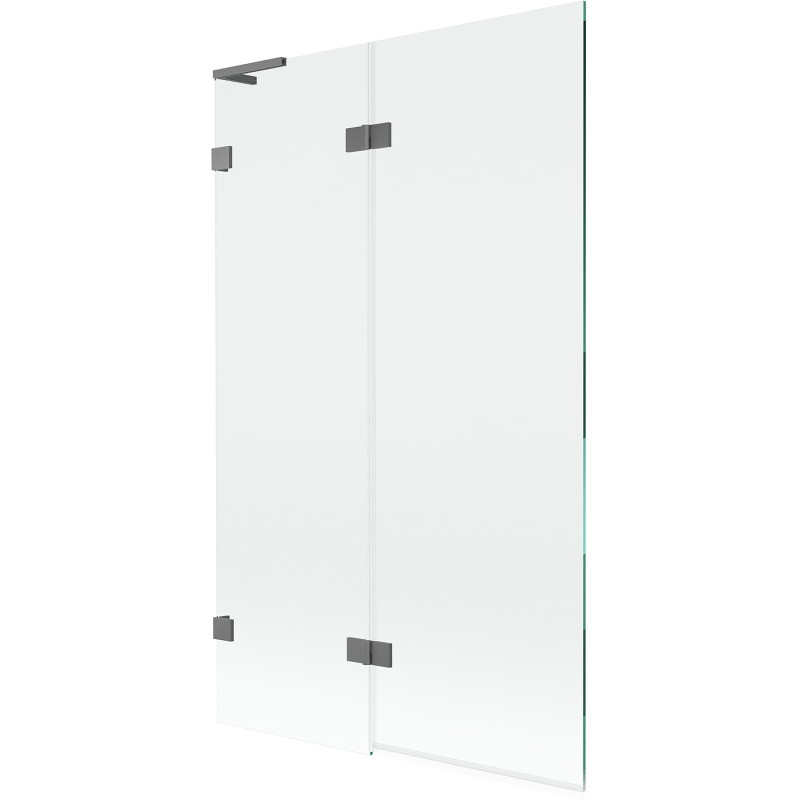 Mexen Lunar L vannisein 2-ukseline vasak 110 x 150 cm, läbipaistev, relvmetall - 897L-110-100-95-00-L