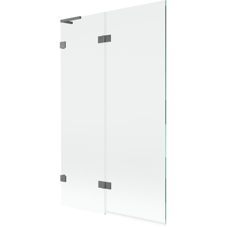 Mexen Lunar L Badewannenfaltwand 2-flügelig links 110 x 150 cm, transparent, Gun Metal - 897L-110-100-95-00-L