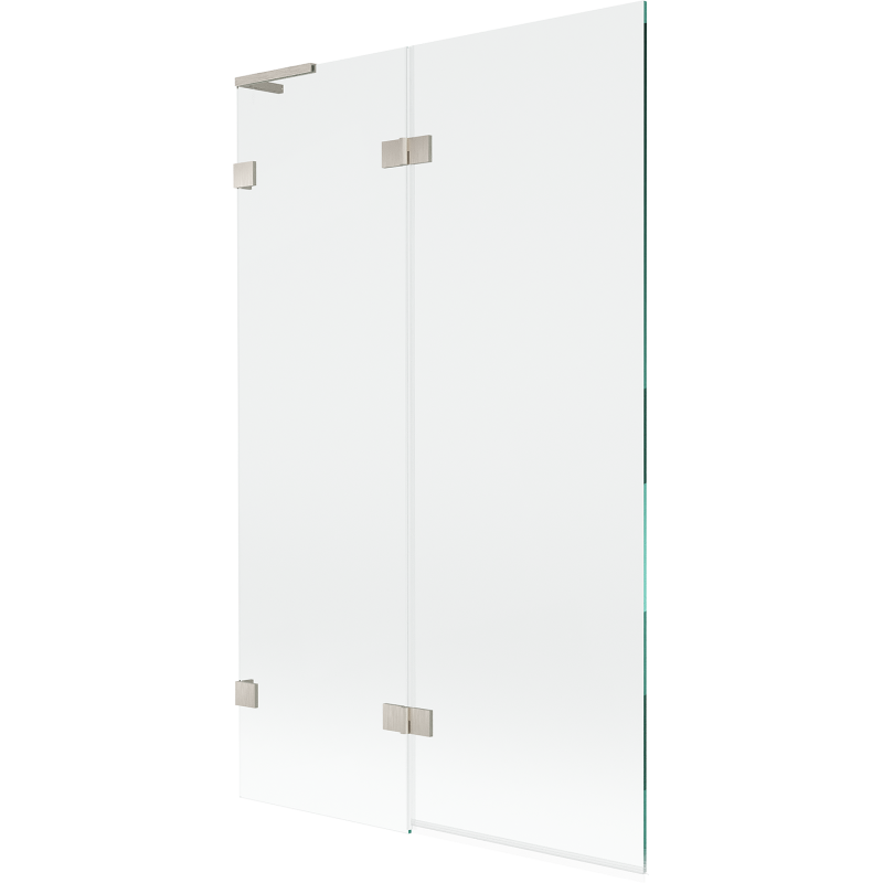 Mexen Lunar L 2-delad vänster badkarsvägg 110 x 150 cm, transparent, borstad nickel - 897L-110-100-97-00-L