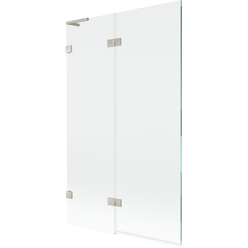 Mexen Lunar L Badewannenabtrennung mit 2 Türen, links 110 x 150 cm, transparent, gebürstetes Nickel - 897L-110-100-97-00-L