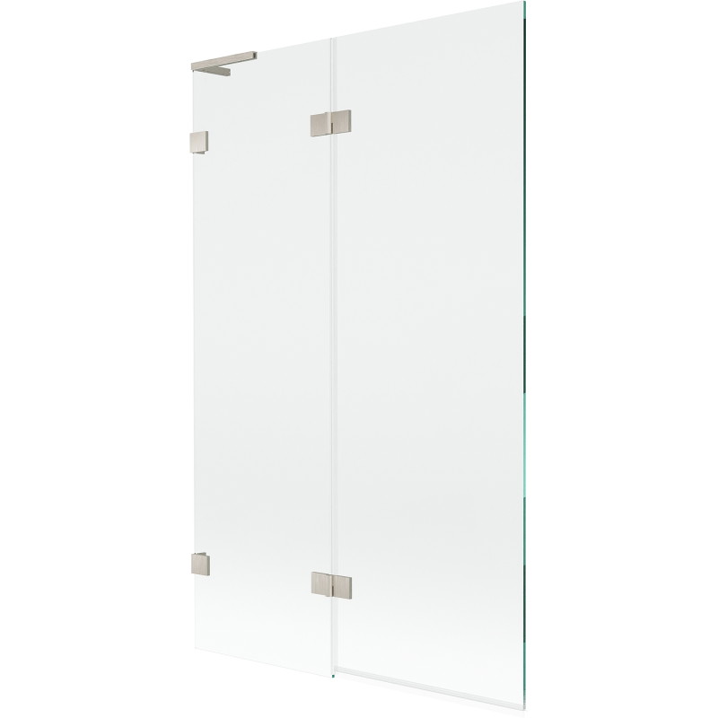 Mexen Lunar L vannitoavannitõke, 2-tiivaline, vasak, 110 x 150 cm, läbipaistev, harjatud nikkel - 897L-110-100-97-00-L