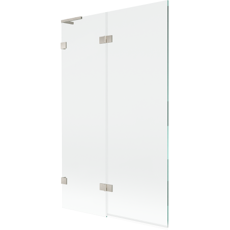 Mexen Lunar L Badewannenabtrennung mit 2 Türen, links 110 x 150 cm, transparent, gebürstetes Nickel - 897L-110-100-97-00-L