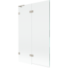 Mexen Lunar L Badewannenabtrennung mit 2 Türen, links 110 x 150 cm, transparent, gebürstetes Nickel - 897L-110-100-97-00-L