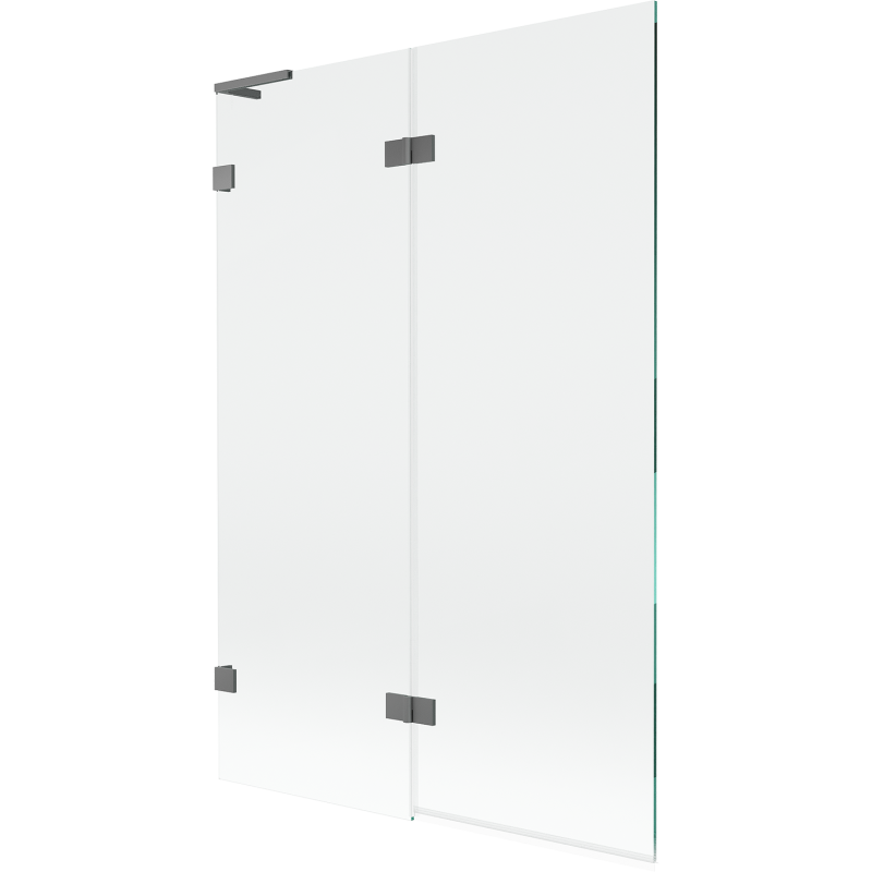 Mexen Lunar L Badewannenwand, 2-flügelig, links, 120 x 150 cm, transparent, Gunmetal - 897L-120-100-95-00-L