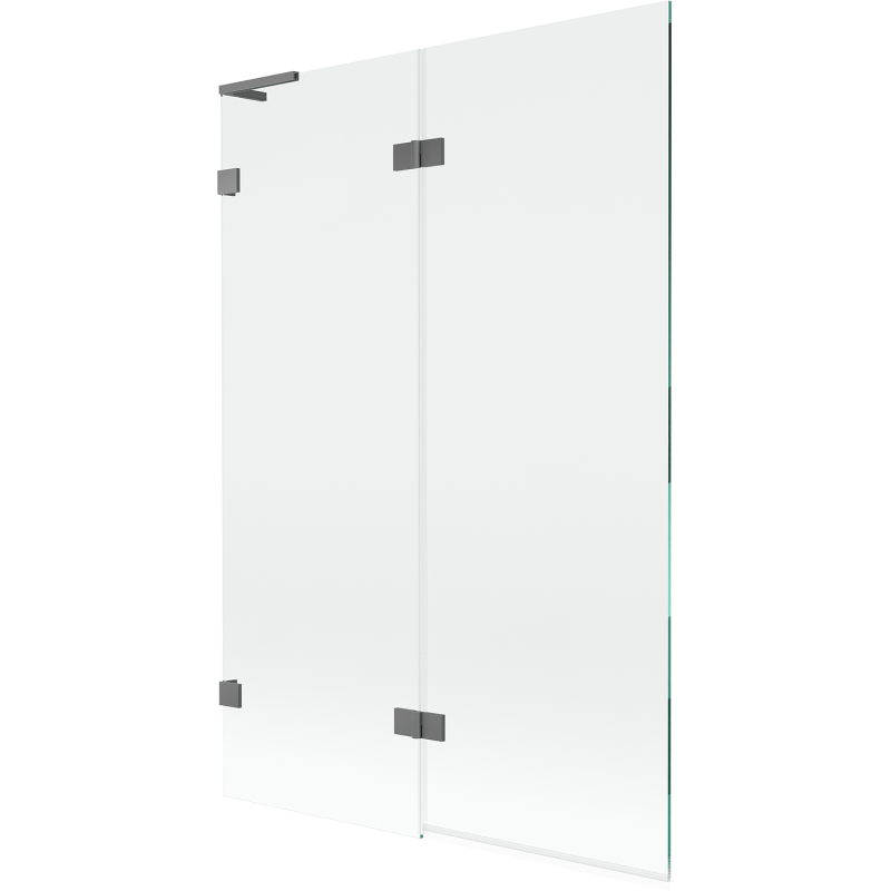 Mexen Lunar L paratia da vasca da bagno a 2 ante sinistra 120 x 150 cm, trasparente, gun metal - 897L-120-100-95-00-L