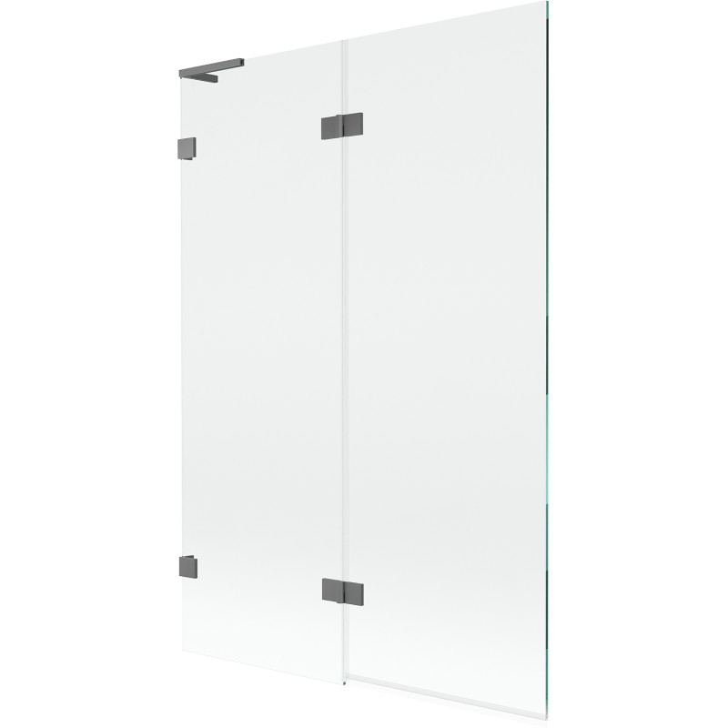 Mexen Lunar L vannitoaukse ekraan 2-osaline vasak 120 x 150 cm, läbipaistev, püssimetall - 897L-120-100-95-00-L