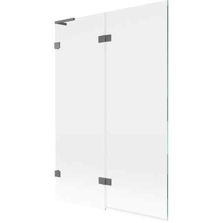 Mexen Lunar L Badewannenfaltwand 2-flügelig links 120 x 150 cm, transparent, gun metal - 897L-120-100-95-00-L