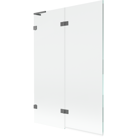 Mexen Lunar L parawan nawannowy 2-skrzydłowy lewy 120 x 150 cm, transparent, gun metal - 897L-120-100-95-00-L