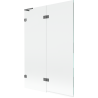 Mexen Lunar L Badewannenfaltwand 2-flügelig links 120 x 150 cm, transparent, gun metal - 897L-120-100-95-00-L