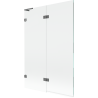 Mexen Lunar L parawan nawannowy 2-skrzydłowy lewy 120 x 150 cm, transparent, gun metal - 897L-120-100-95-00-L