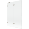 Mexen Lunar L badwand links 2-delig 120 x 150 cm, transparant, geborsteld nikkel - 897L-120-100-97-00-L