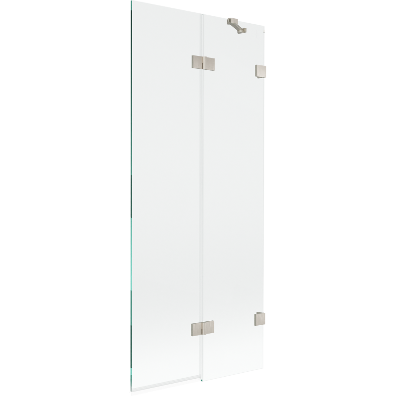 Mexen Lunar douchewand 2-delig rechts 80 x 150 cm, transparant, geborsteld nikkel - 897-080-100-97-00-P