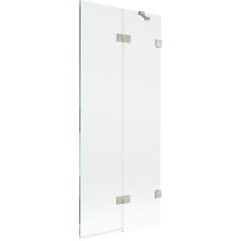Mexen Lunar tuš pregrada s 2 krila, desna 80 x 150 cm, prozirna, brušeni nikal - 897-080-100-97-00-P
