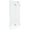 Mexen Lunar douchewand 2-delig rechts 80 x 150 cm, transparant, geborsteld nikkel - 897-080-100-97-00-P