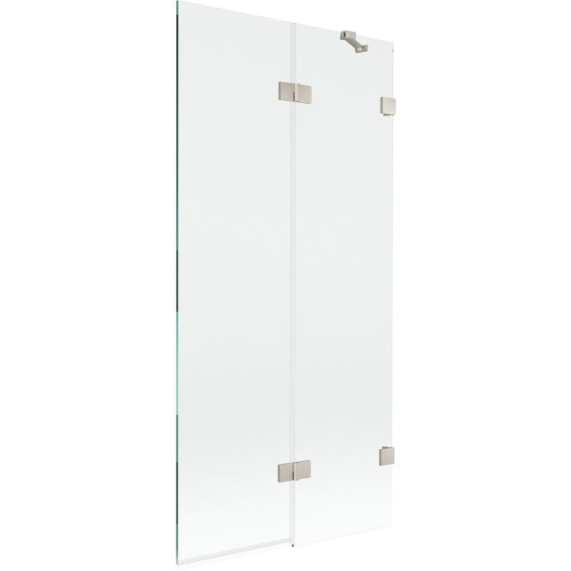 Mexen Lunar Badewannenfaltwand 2-teilig rechts 90 x 150 cm, transparent, gebürstetes Nickel - 897-090-100-97-00-P