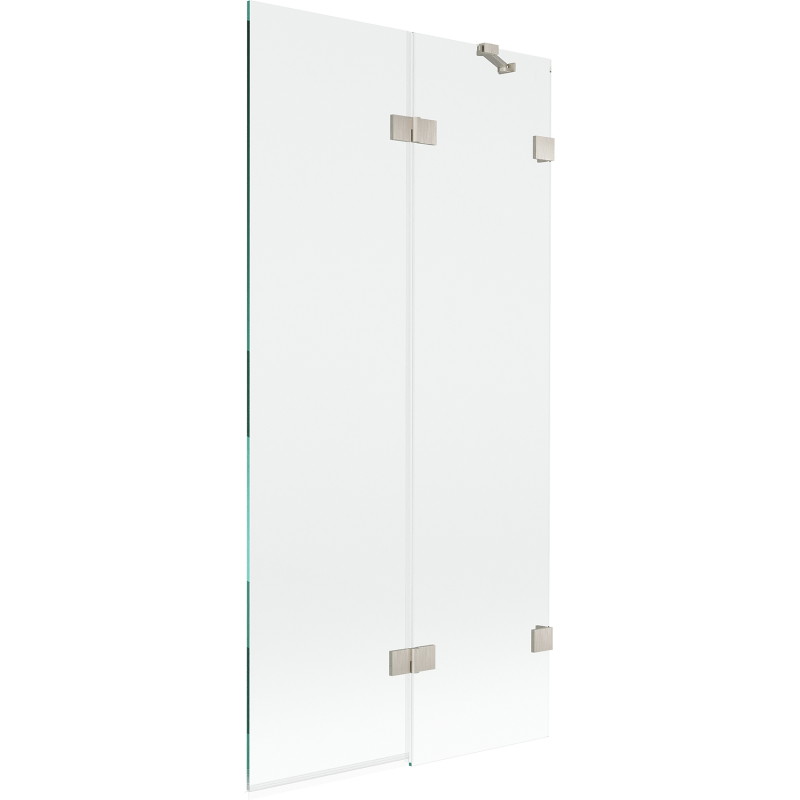 Mexen Lunar dvoskrilni zaslon za kadu desni 90 x 150 cm, proziran, brušeni nikal - 897-090-100-97-00-P