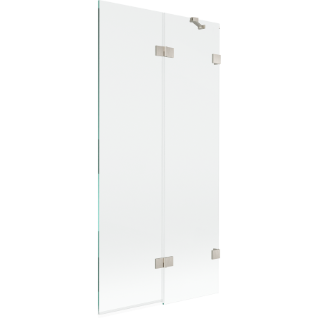 Mexen Lunar Badewannenfaltwand 2-teilig rechts 90 x 150 cm, transparent, gebürstetes Nickel - 897-090-100-97-00-P