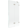 Mexen Lunar Badewannenfaltwand 2-teilig rechts 90 x 150 cm, transparent, gebürstetes Nickel - 897-090-100-97-00-P