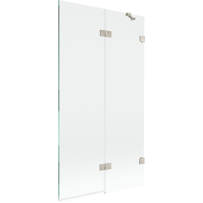 Mexen Lunar kahe tiivaga vanniparavann, parem 100 x 150 cm, läbipaistev, harjatud nikkel - 897-100-100-97-00-P