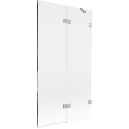 Paroi de bain 2 volets Mexen Lunar, droite 100 x 150 cm, transparent, nickel brossé - 897-100-100-97-00-P