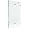 Mexen Lunar douchewand 2-delig, rechts 100 x 150 cm, transparant, geborsteld nikkel - 897-100-100-97-00-P