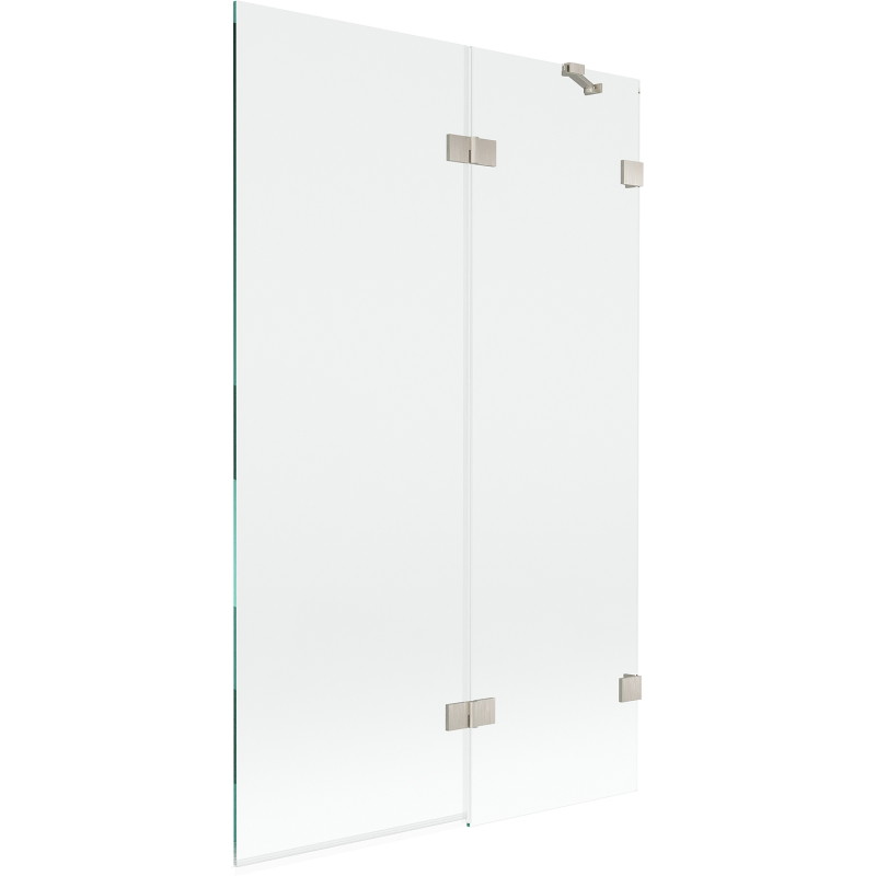 Mexen Lunar paravan za kadu, dvodijelni desni 110 x 150 cm, prozirni, brušeni nikal - 897-110-100-97-00-P