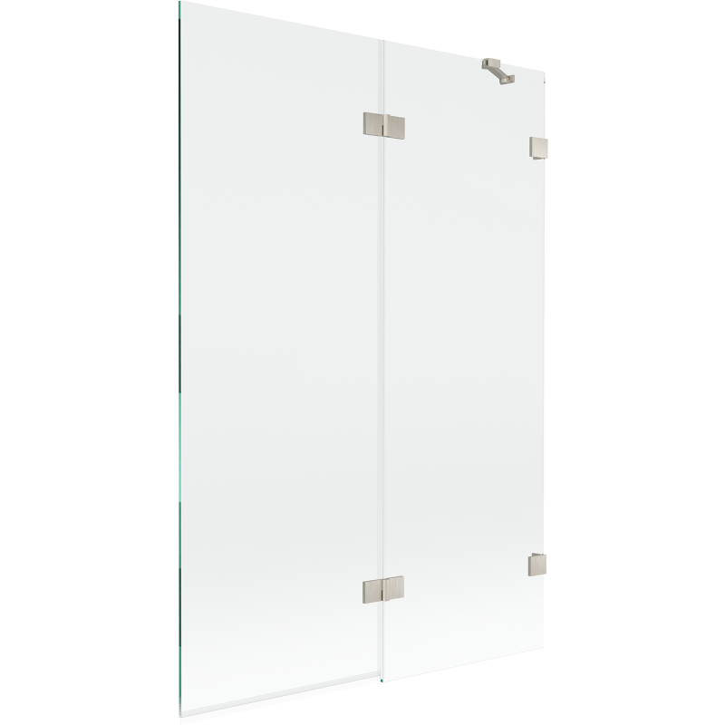 Mexen Lunar Badewannenfaltwand 2-teilig rechts 120 x 150 cm, transparent, gebürstetes Nickel - 897-120-100-97-00-P
