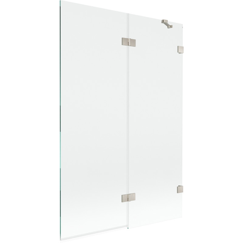 Mexen Lunar kahetiivuline vannitoakardin parem 120 x 150 cm, läbipaistev, harjatud nikkel - 897-120-100-97-00-P