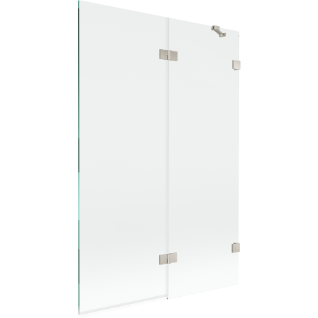 Mexen Lunar kahetiivuline vannitoakardin parem 120 x 150 cm, läbipaistev, harjatud nikkel - 897-120-100-97-00-P
