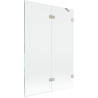 Mexen Lunar Badewannenfaltwand 2-teilig rechts 120 x 150 cm, transparent, gebürstetes Nickel - 897-120-100-97-00-P