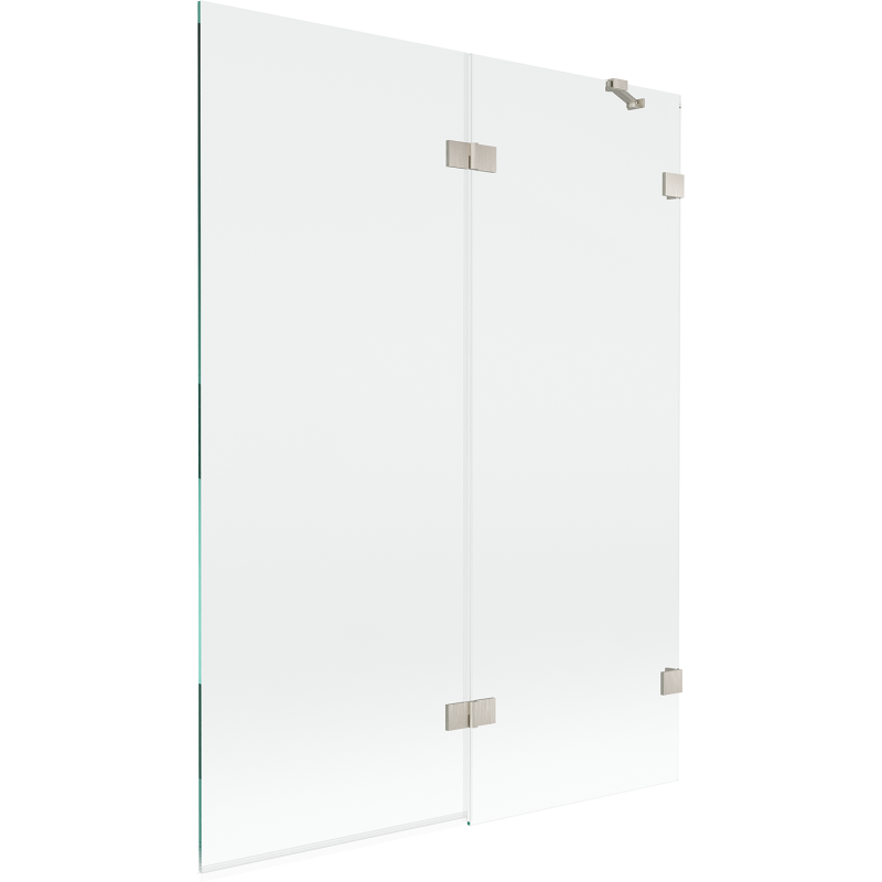 Mexen Lunar 2-flügelige Badewannenabtrennung rechts 130 x 150 cm, transparent, gebürstetes Nickel - 897-130-100-97-00-P