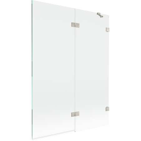 Mexen Lunar 2-flügelige Badewannenabtrennung rechts 130 x 150 cm, transparent, gebürstetes Nickel - 897-130-100-97-00-P