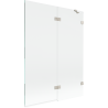 Mexen Lunar 2-flügelige Badewannenabtrennung rechts 130 x 150 cm, transparent, gebürstetes Nickel - 897-130-100-97-00-P