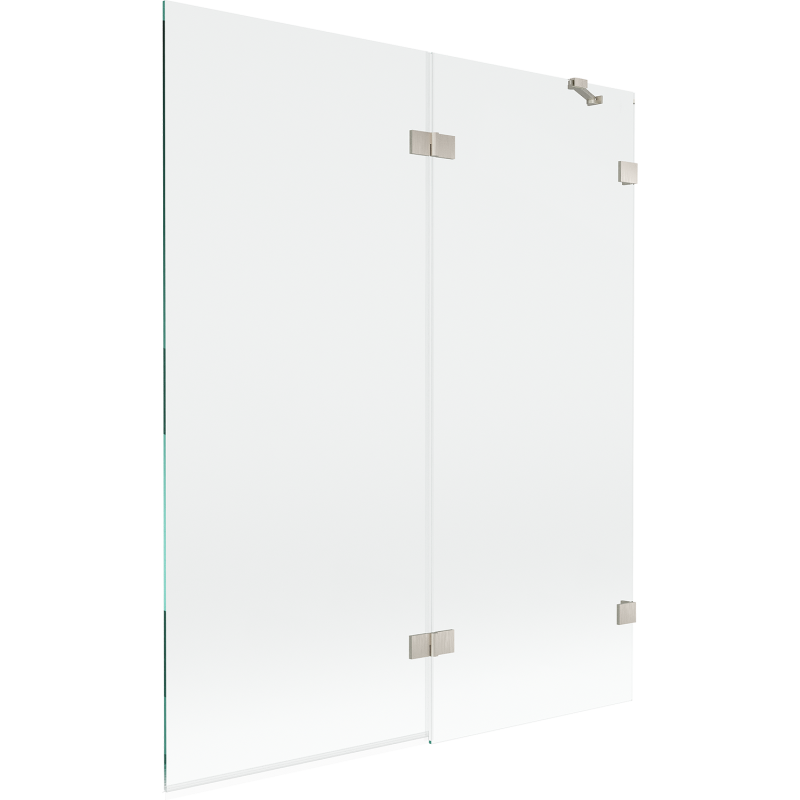 Mexen Lunar Duschwand, 2-flügelig, rechts, 140 x 150 cm, transparent, gebürsteter Nickel - 897-140-100-97-00-P