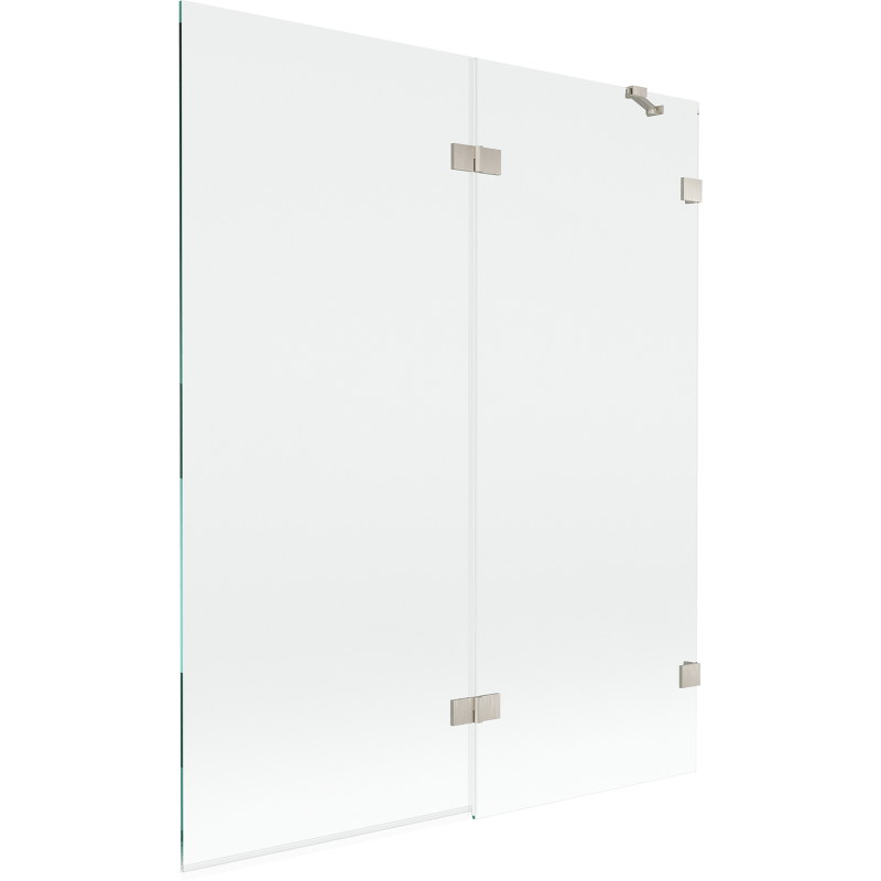 Mexen Lunar vannitoa kahepoolne dušisein, parem, 140 x 150 cm, läbipaistev, harjatud nikkel - 897-140-100-97-00-P