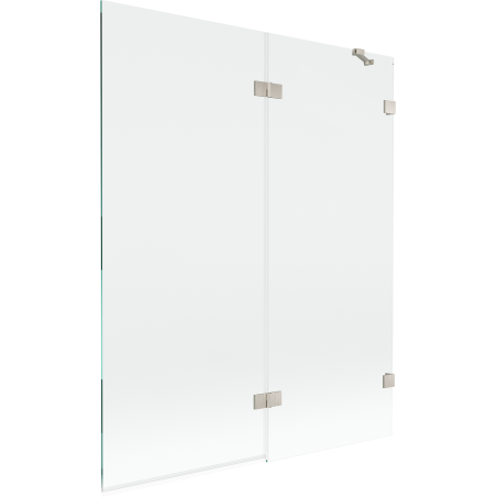 Mexen Lunar Duschwand, 2-flügelig, rechts, 140 x 150 cm, transparent, gebürsteter Nickel - 897-140-100-97-00-P