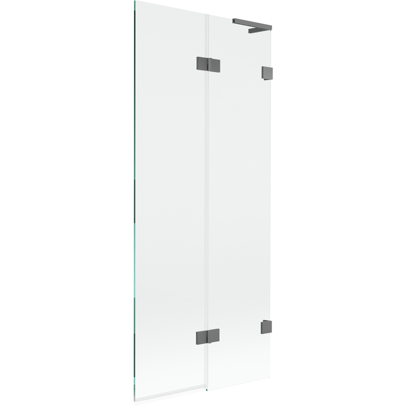 Mexen Lunar L painel de banho de 2 painéis, direito 80 x 150 cm, transparente, metalizado - 897L-080-100-95-00-P