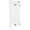Mexen Lunar L vannisirm 2-osaline parem 80 x 150 cm, läbipaistev, gun metal - 897L-080-100-95-00-P