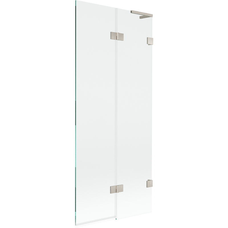 Mexen Lunar L 2-panel right-hand bath screen 80 x 150 cm, transparent, brushed nickel - 897L-080-100-97-00-P