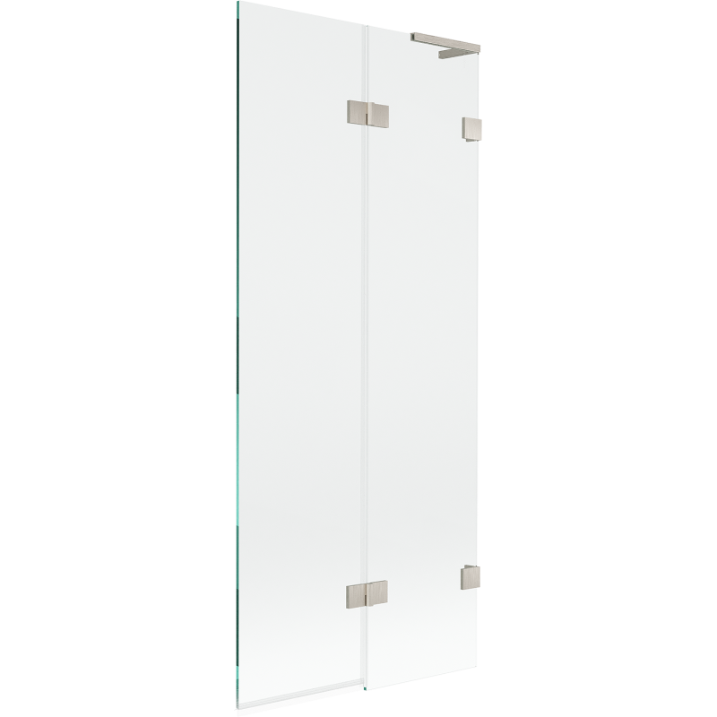 Mexen Lunar L Badewannenfaltwand 2-flügelig rechts 80 x 150 cm, transparent, gebürsteter Nickel - 897L-080-100-97-00-P