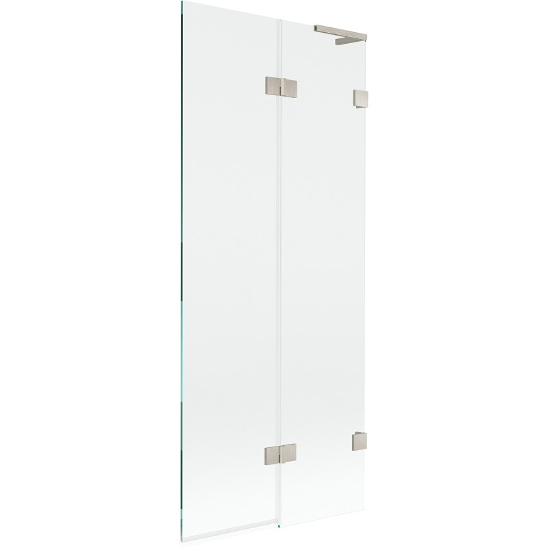 Mexen Lunar L zidna paravana s 2 krila desna 80 x 150 cm, prozirna, brušeni nikal - 897L-080-100-97-00-P